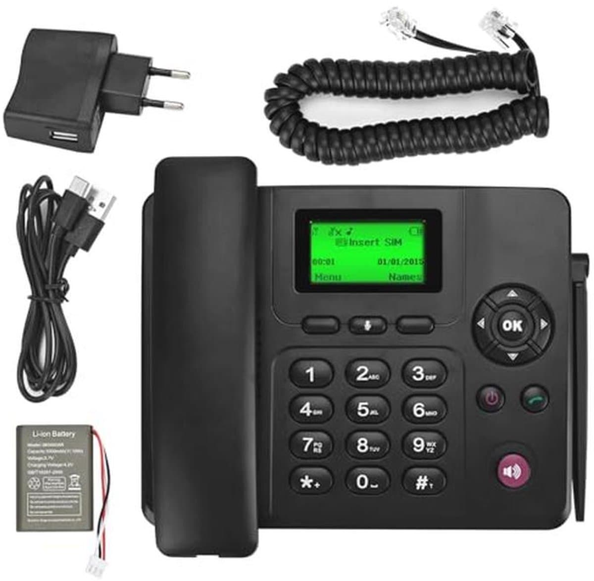 Vaste Draadloze Telefoon met Dual-SIM en Groot Display - Meertalig voor Thuis en Kantoor — afbeelding 1