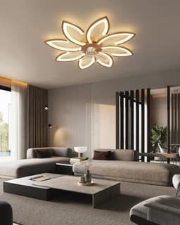 Dimbare Plafondventilator 90 cm met Licht - Zeer Stille en Moderne DC Motor voor Slaapkamer en Keuken — thumbnail 1