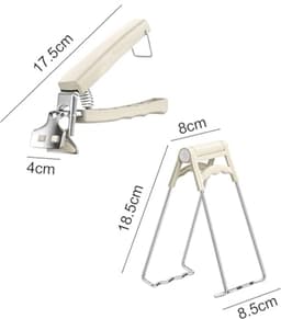 Verbeterde set van 2 grijptangetjes/houders voor het verplaatsen van hete schalen, kommen, pizzapannen, airfryers en magnetrons (wit) — thumbnail 2