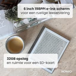 Nomiq Booq Go E-reader (inclusief cover) - 6 inch E-ink Scherm - 32GB Opslag - Grijs - Compact - Ruimte voor duizenden boeken - Zonder schermverlichting — thumbnail 4