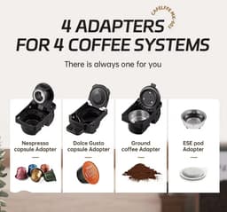 Vedder House - Koffiezetapparaat Cups - 4 in 1 - Zwart - Warme en koude dranken - Koffiemachine - Koffiepadmachine — thumbnail 2