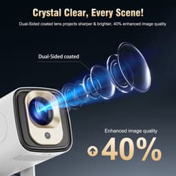 Beamer - Projector Beamer - Android - WiFi - Autofocus - Thuisbioscoop - Klein en Licht - Bluetooth - Wit — thumbnail 4