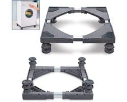 Aufun Wasmachinevoet Voor Koelkast Verstelbare Breedte- 4 Voet Voor Droger-Maximale Belasting 200 Kg-Voor Wasmachine, Koelkast-Grijs