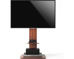 Houten Tv-standaard voor 32"-65" Televisies - Verstelbare Universele Houder met Onderste Plank