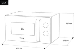 Compacte Magnetron 20L met 700W en 5 Warmtestanden - Multifunctioneel en Elegant Design — thumbnail 4