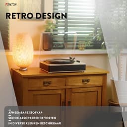 Platenspeler Bluetooth (in/uit) - Fenton RP162LW - retro platenspeler met speakers (stereo) en mp3 speler - Hout (Lightwood) — thumbnail 2