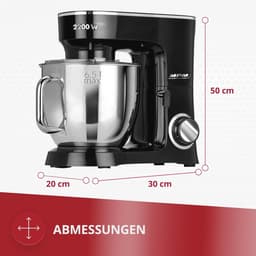 Professionele Keukenmixer met 6.5L Kom en 6 Snelheden - Ideaal voor Brood, Taarten en Meer — thumbnail 3