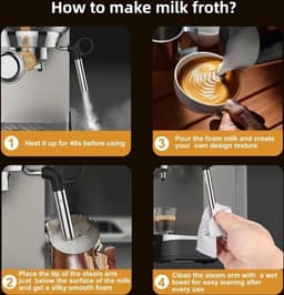 20 Bar Espressomachine met Melkopschuimer – Café‑kwaliteit koffie thuis — thumbnail 2