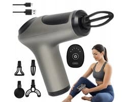 Fascia-pistool - Spier Massage Gun - 6 Snelheden Massage Apparaat - 4 Verwisselbare Opzetstukken - 1200mAh Oplaadbaar & Stil - Voor Spierherstel & Ontspanning - Draagbaar & Eenvoudig