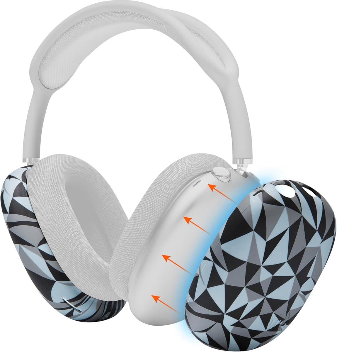 Beschermhoes Hoofdtelefoon voor Airpods Max / Oorschelpen Cover Premium Siliconen Grijs — afbeelding 1