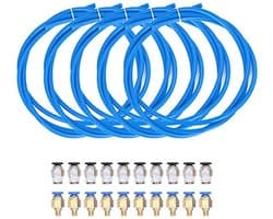 5 Stuks PTFE Tubes en 20 Stuks Pneumatische Fittingen voor 3D Printers