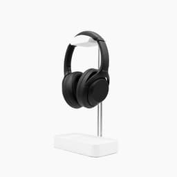 Minimalistische Houten & Metalen Hoofdtelefoonstandaard met Opslag voor Bureau — thumbnail 2