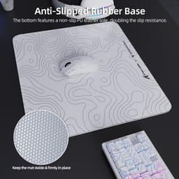 ATTACK SHARK CM05 Tempered Glass Gaming Mouse Pad - Glazen Muismat - Ultra-Smooth Surface - 9H Tempered Glass - 45*40CM - eSport Gaming Mousepad - White Contour Line — thumbnail 5