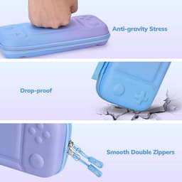 Draagbare Switch Case 14 in 1 Accessoireset - Blauw en Paars, Button Pattern — thumbnail 5