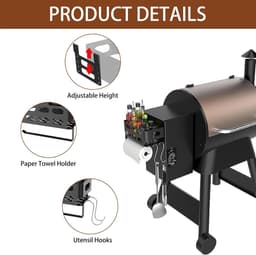 KZQ Zijmanden, opbergdozen, BBQ-accessoirerekken met haken en BBQ-accessoire-opbergdozen geschikt voor Z-Grills, Pitboss, Pro 22, 34, 575 en andere BBQ-grills. — thumbnail 5