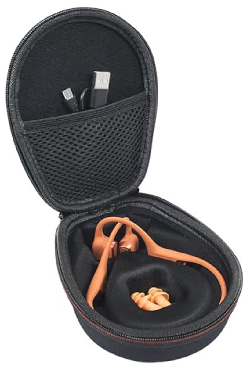 Hard reishoesje voor draadloze hoofdtelefoons - Zwart — afbeelding 1