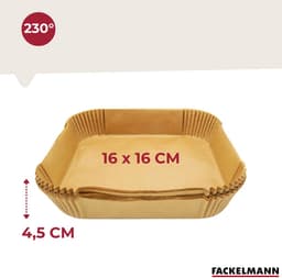 50 Papieren bakvormpjes voor airfryer vierkant 16 cm Fackelmann Diversen — thumbnail 8