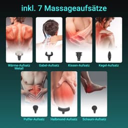Massagepistool met Warmtekop en Verwisselbare Accu - 7 Massagekoppen en USB-Oplaadfunctie — thumbnail 2