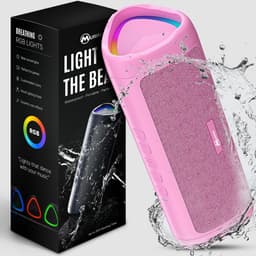 Muring Draadloze Bluetooth Speaker - Muziek Box - Tot 20 uur Afspeeltijd - TWS Pairing - Bluetooth 5.3 - Partybox - Luidspreker - Geluidsbox - Roze — thumbnail 1
