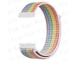 20mm Nylon Sport Loop Horlogeband – Regenboog– Universeel – Quick Release – Klittenband – Compatibel met Smartwatches & Analoge en Digitale Horloges Kleuren Paars Blauw Groen Geel Oranje Roze Wit