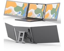 VisionMate Portable Monitor 15.6 inch Tri-screen - 1 Kabel Variant - Draagbare Monitor voor Laptop - USB-C & USB - Extra scherm laptop - Icd Display - Draagbaar laptop beeldscherm uitbreider - Plug & Play