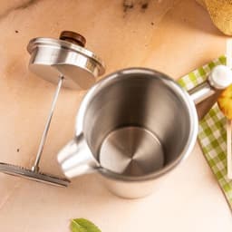 KINGHoff French Press 1 Liter – RVS 304 – Dubbelwandig – Houten Handgreep – Luxe Koffie & Thee Zetter – KH-1995 — thumbnail 2