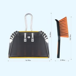 Zware metalen stofpan 17" met reinigingsborstelset — thumbnail 4
