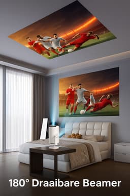 4K Mini Beamer Smart Projector - voor IOS & Android WiFi 6 & Bluetooth 5.4 – Thuisbioscoop – Wit — thumbnail 4