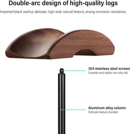 Hoofdtelefoonstandaard van Walnoothout en Aluminium met Zware Basis — thumbnail 4