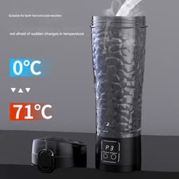 Automatische elektrische blender/shaker voor eiwitpoeder, 700 ml, LCD-display, instelbare snelheid, lekvrij en valbestendig, zwart. — thumbnail 3