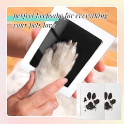 2 stuks - Baby handafdruk - Baby voetafdruk - Inktafdruk - Incl. 2 Witte Kaartjes - Babyshower Cadeau - Stempelkussen voor baby handafdruk - Kat- / Hondenafdruk Inclusief beschrijving Engels - Maat M (15.4x10.8cm) - Zwart — thumbnail 3