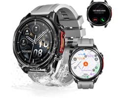 DOOGEE Anywise W1 Pro -Militair smartwatch-AI spraakbesturing-5ATM-Dual band GPS-Offline kaarten-170 sportmodi-1,43 inch AMOLED-Fitnesstracker-Bellen en gebeld worden-18 dagen extra lange batterijduur-Zaklamp-Geschikt voor Android en iPhone