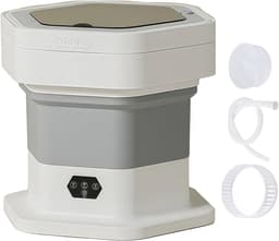 Draagbare wasmachines, draagbare wasmachines en drogers, kleine opvouwbare wasgoed voor reizen, grote opvouwbare mini-wasmachine voor appartementen, slaapzalen, campings, campers - grijs — thumbnail 1