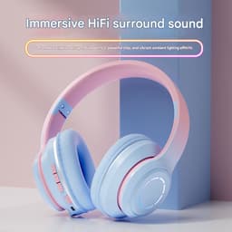 Draadloze Bluetooth-koptelefoon voor kinderen, met microfoon, stereogeluid, opvouwbaar en verstelbaar, geschikt voor kinderen en volwassenen, ideaal voor scholen. — thumbnail 4