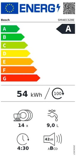 Bosch SMI4ECS28E - Serie 4 - Inbouwvaatwasser - 60 cm - Geborsteld staal - Energielabel A - Home Connect — thumbnail 6