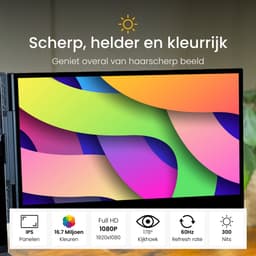 Blerron Flex Pro - 14 Inch - Portable Monitoren - 1 Kabel - Lichtste model 1 KG - Draagbare Monitor - Portable Monitor - Beeldscherm - 1920x1080 FHD — thumbnail 2