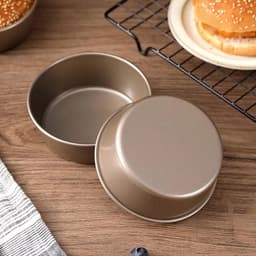 Hamburgerbroodjesvorm van 10 cm, ronde antiaanbakvorm, herbruikbare roestvrijstalen bakvorm voor mini-airfryer, geschikt voor het maken van hamburgers, Kughoff-cakes, grote muffins en mini-taartjes - verpakking van 2 — thumbnail 3