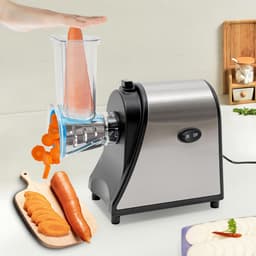 Elektrische Groentesnijmachine 1000W - RVS - 5 Opzetstukken voor Snijden en Raspen — thumbnail 3