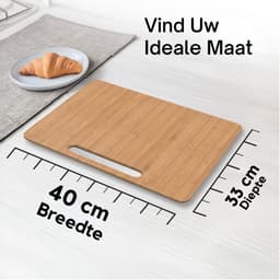 Ibyx Bamboe Schuifplank - Krasvrije Onderzetter met Wieltjes voor Koffiezetapparaat, Airfryer & Espressomachine - Keuken Organizer — thumbnail 3