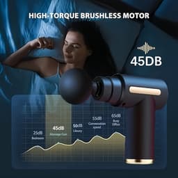 Kraftverdia - Massage Apparaat - Massage Gun - Fascia Gun - Massagepistool - 6 snelheidsinstellingen en 4 massagekoppen - Laag geluidsniveau - Geschikt voor nek, armen en benen - Zwart — thumbnail 5