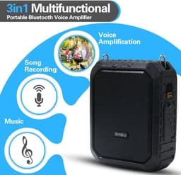 MELVRA Bluetooth Spraakversterker - Draagbare Microfoon met Headset - 18W - 4400mAh Accu - 12 Uur Speeltijd - Waterbestendig - Stemversterker voor Leraren & Gidsen - Binnen/Buiten — thumbnail 2