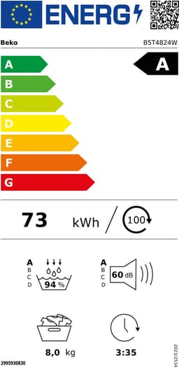 Beko B5T4824W - IronFinish - WiFi - 8kg warmtepompdroger — thumbnail 3
