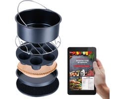 DistinQ Heteluchtfriteuse Airfryer accessoires Set Universeel - Ook geschikt voor Airfryer XL en XXL - ⌀ 20 cm
