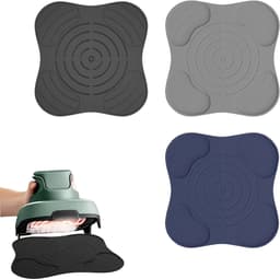 3 stuks hittebestendige mat - geschikt voor Ninja CRISPi Airfryer FN101EUGY - 27.2cm Antislipmat - Zwart & grijs & donkerblauw - Warmte-isolerende mat — thumbnail 1