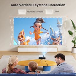 Mini Beamer 1080P Full HD – Draagbare Projector 16000 Lumen met WiFi, Bluetooth & Auto Keystone voor Thuisbioscoop — thumbnail 3