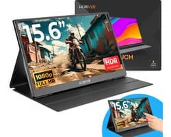 HoriVue Premium Portable Monitor 15.6 inch - Full HD - Extra Scherm Laptop - Draagbare Monitor voor Laptop met Speakers - Touchscreen - Gaming - IPS Beeldscherm - 1 Kabel - Zwart