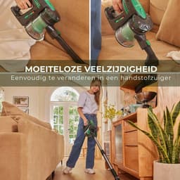 VIN® 6-in1 Steelstofzuiger Zonder Zak op Accu - Steelstofzuiger Draadloos Uitschuifbaar - Kruimeldief Snoerloos best Verkocht 25KPA – Veelzijdige Kruimeldief best Verkocht – met Krachtige batterij – Zwart/Groen — thumbnail 3