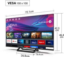 TuTu VIDAA Smart TV - LED Full HD - 32 inch/82 cm - Frameless Design - Tripple Tuner DVB-T/T2/S/S2/C - HDMI x3, USB x2, CI+ - Streaming apps - Geassembleerd in Eindhoven - TUV32FN1B — thumbnail 5