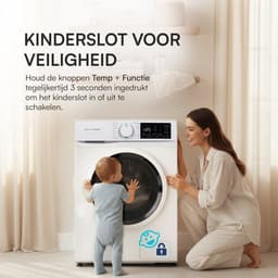 Heinner HWM-M1014IVNA+++ Wasmachine 10 kg – 1400 tpm – Inverter Motor – Energieklasse A – 15 Wasprogramma’s met Stoomfunctie en Baby Care-programma – Kinderslot – Wit – 5 Jaar Garantie — thumbnail 8