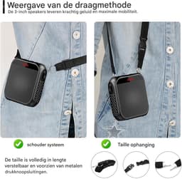 GELLDG Draadloze megafoon - met microfoon - stemversterker - oplaadbaar - draagbare luidspreker - 2200mAh batterij - mini - geschikt voor trainers, docenten en gidsen — thumbnail 4